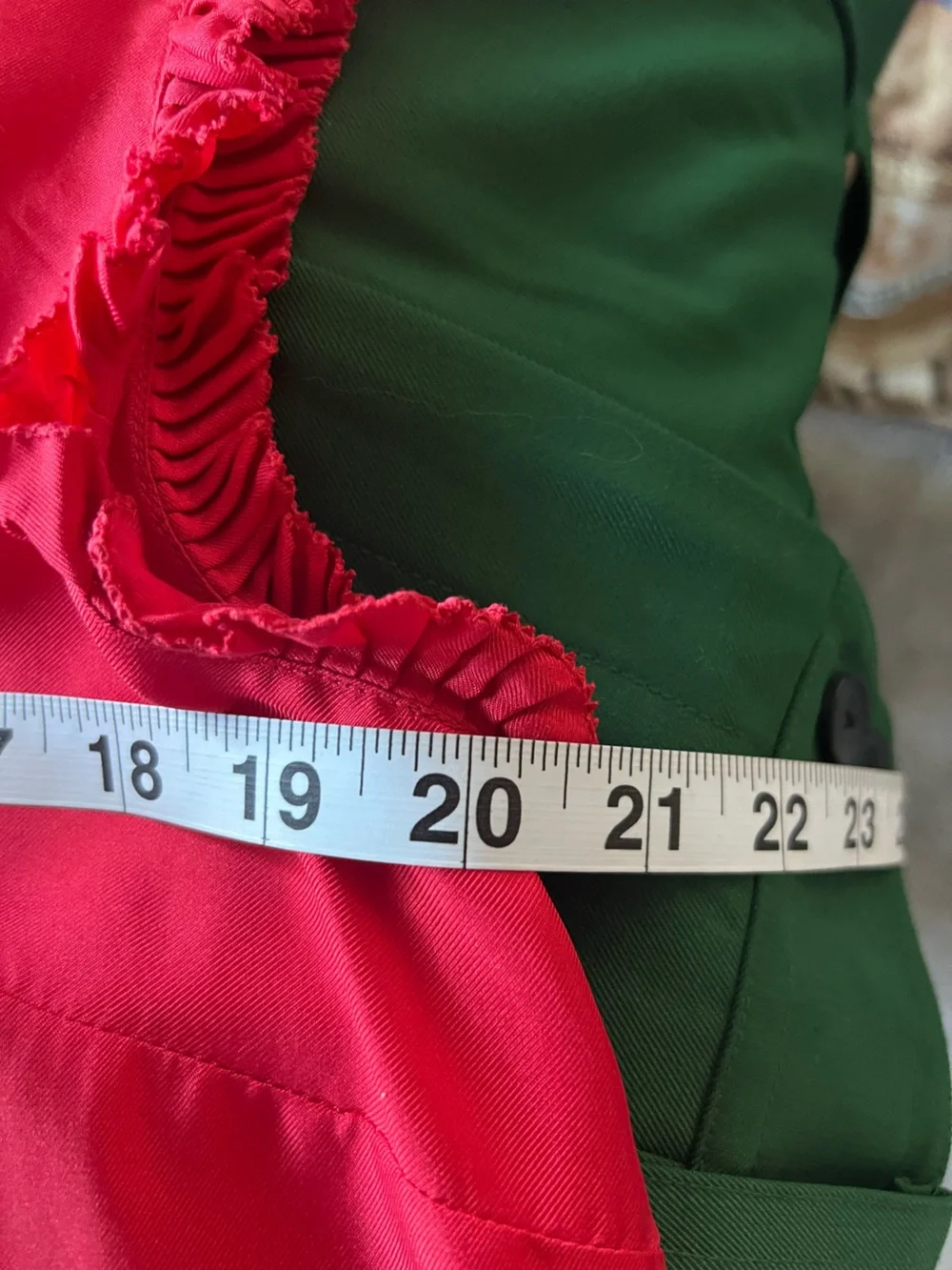 J. Crew Red Ruffle V-Neck Silk Sleeveless Camisole